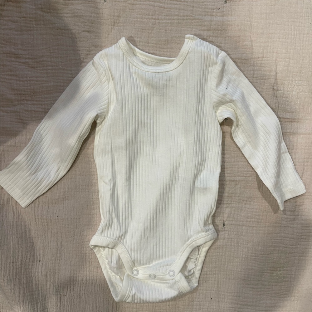 White Ribbed Bodysuit
